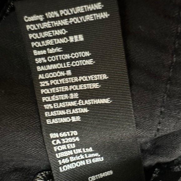 Free People Liquid Black Vinyl Jeans Size 31 Retro 70s Latex Shiny Goth Punk New - Picture 15 of 17